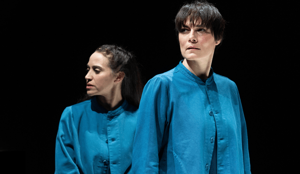 Immagina che fonde le teste delle due attrici Valeria Solarino e Silvia Gallerano 